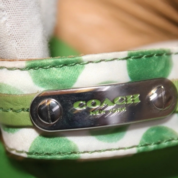 Coach Jaden 7.5 Green Printed Sandals Wedge Flip Flops Heels Shoes - Picture 11 of 14